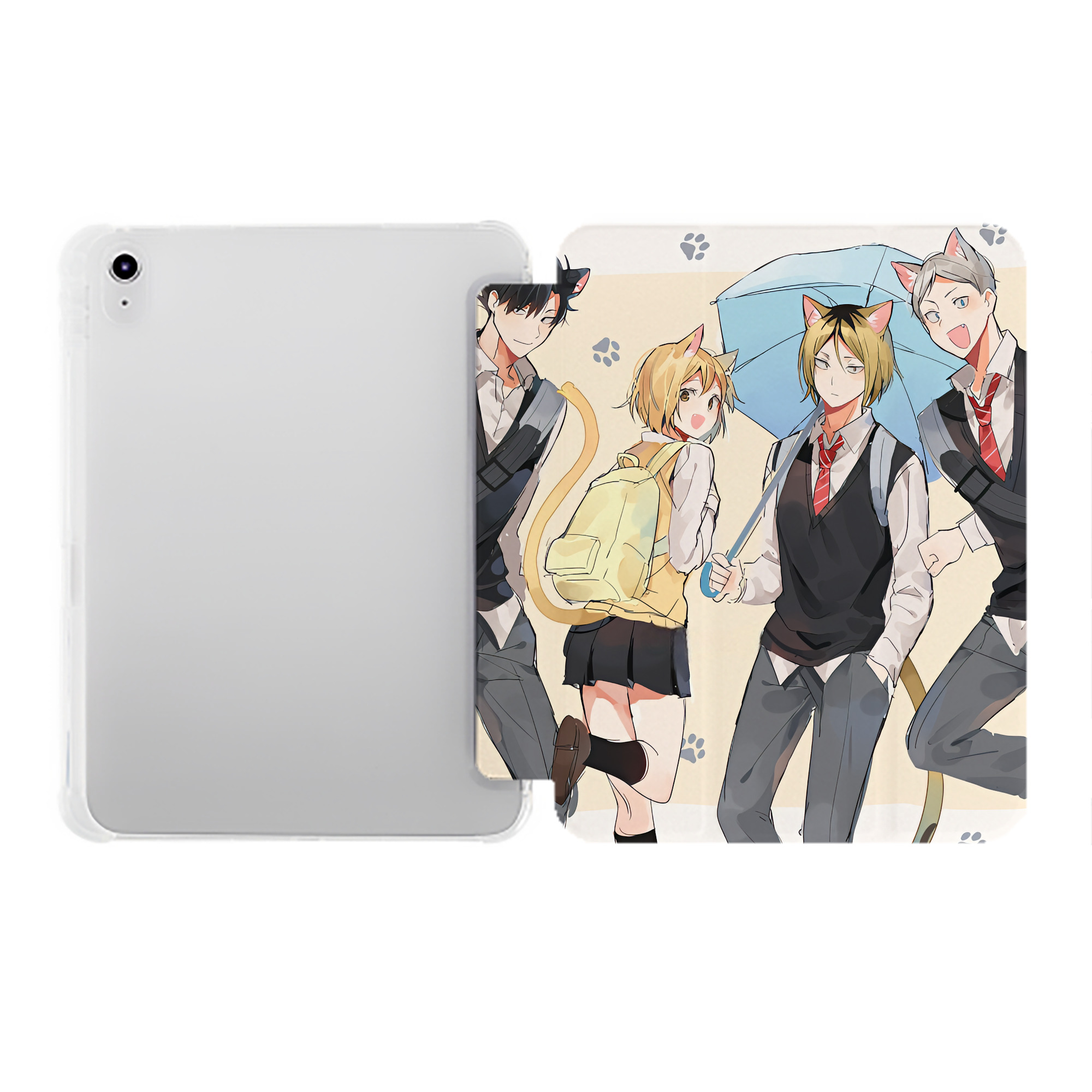 （画像用） ハイキュー!! Haikyu!! IPad ケース ペン収納付き 三つ折りスタンド PUレザー×シリコン 対応機種9.5/10.5/10.9インチ